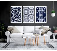 About Wall Art Beach hut decor | Set of 3 wall art prints - A3 11.69 x 16.54 in / 29.7 x 42 cm - Oak Frame