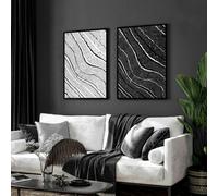 About Wall Art Black and white art wall | set of 2 wall art prints for living room - A2 16.54 x 23.39 in / 42 x 59.4 cm - White Frame