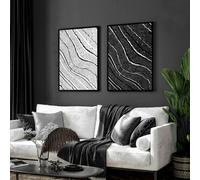 About Wall Art Black and white art wall | set of 2 wall art prints for living room - A4 8.27 x 11.69 in / 21 x 29.7 cm - White Frame