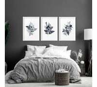 About Wall Art Blue Cottagecore bedroom | set of 3 framed wall art prints - A4 8.27 x 11.69 in / 21 x 29.7 cm - Unframed