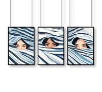 About Wall Art Boho Style Wall Decor | Set of 3 Boho Women Wall art Prints - 16 x 22 inches / 40.65 cm x 56 cm - Polyester Canvas 260 gsm - Canvas wrapped