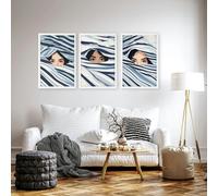 About Wall Art Boho Style Wall Decor | Set of 3 Boho Women Wall art Prints - 20 x 30 in / 50 x 76 cm - Satin Photo paper 280 gsm - Black Frame