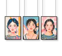 About Wall Art Boho Wall Art | Set of 3 Boho Women Wall art Prints - A3 11.69 x 16.54 in / 29.7 x 42 cm - Satin Photo paper 280 gsm - Black Frame