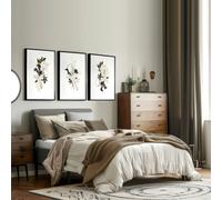 About Wall Art Botanical Bedroom Decor | Set of 3 wall art prints - 16 x 22 inches / 40.65 cm x 56 cm - Canvas wrapped