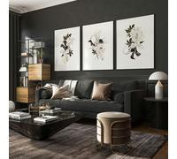 About Wall Art Botanical Print Set | Set of 3 wall art prints - 16 x 22 inches / 40.65 cm x 56 cm - Canvas wrapped