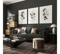 About Wall Art Botanical Print Set | Set of 3 wall art prints - 20 x 30 in / 50 x 76 cm - Polyester Canvas 260 gsm - Canvas wrapped