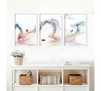 About Wall Art Calm artwork Wall Art prints | set of 3 framed prints - A4 8.27 x 11.69 in / 21 x 29.7 cm - Satin Photo paper 280 gsm - Unframed