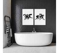 About Wall Art Canvas Art For Bathrooms | Set of 2 Boho Women Wall art Prints - 16 x 22 inches / 40.65 cm x 56 cm - Polyester Canvas 260 gsm - Canvas wrapped