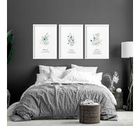 About Wall Art Christian religious wall art | set of 3 prints for bedroom walls - 12 x 16 inches / 30.5 x 40.65 cm