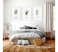 About Wall Art Christianity Bible wall art for bedroom | set of 3 wall art prints - A2 16.54 x 23.39 in / 42 x 59.4 cm - Oak Frame