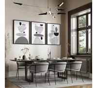 About Wall Art Contemporary Artwork For Living Room | Set of 3 wall art prints - A2 16.54 x 23.39 in / 42 x 59.4 cm - Matte Museum Quality Art Paper 290 gsm - White Frame