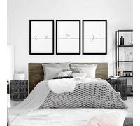 About Wall Art Customized valentines gift | set of 3 Bedroom wall art - A4 8.27 x 11.69 in / 21 x 29.7 cm - Unframed