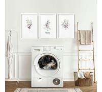 About Wall Art Decorative Laundry Room Accessories | Set of 3 wall art prints - A2 16.54 x 23.39 in / 42 x 59.4 cm - Satin Photo paper 280 gsm - Black Frame
