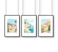 About Wall Art Decorative Pictures For Living Room | Set of 3 Beach Decor Wall art Prints - 20 x 30 in / 50 x 76 cm - Matte Museum Quality Art Paper 290 gsm - Black Frame