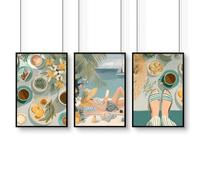 About Wall Art Extra Large Pictures For Living Room | Set of 3 Italian Lifestyle Wall art Prints - A4 8.27 x 11.69 in / 21 x 29.7 cm - Satin Photo paper 280 gsm - Black Frame