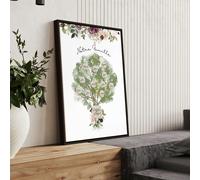 About Wall Art Family Tree Gift | wall art print - A2 16.54 x 23.39 in / 42 x 59.4 cm - Oak Frame