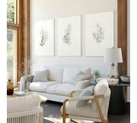 About Wall Art Floral Artwork Prints | Set of 3 wall art prints - 20 x 30 in / 50 x 76 cm - Oak Frame