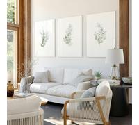 About Wall Art Floral Artwork Prints | Set of 3 wall art prints - A2 16.54 x 23.39 in / 42 x 59.4 cm - Matte Museum Quality Art Paper 290 gsm - Oak Frame