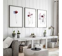 About Wall Art Flower paint | set of 3 wall art prints - 12 x 16 inches / 30.5 x 40.65 cm