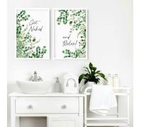 About Wall Art Framed picture for bathroom | Set of 2 wall art prints - 20 x 30 in / 50 x 76 cm - Polyester Canvas 260 gsm - Canvas wrapped