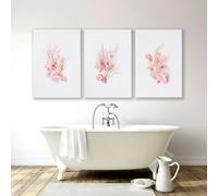 About Wall Art Framed Pictures For The Bathroom | Set of 3 Seashells Wall art Prints - 20 x 30 in / 50 x 76 cm - Polyester Canvas 260 gsm - Canvas wrapped