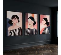 About Wall Art Frames Living Room | Set of 3 Boho Women Wall art Prints - 20 x 30 in / 50 x 76 cm - Matte museum Quality Art Paper 290 gsm - Black Frame