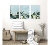 About Wall Art Green wall art for living room | Set of 3 wall art prints - A3 11.69 x 16.54 in / 29.7 x 42 cm - Black Frame