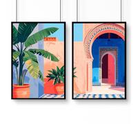 About Wall Art Hallway Wall Decor | Set of 2 Moroccan Inspired Wall art Prints - A4 8.27 x 11.69 in / 21 x 29.7 cm - Satin Photo paper 280 gsm - Black Frame