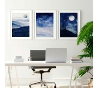 About Wall Art Home office decor ideas for him | set of 3 framed wall art - 12 x 16 inches / 30.5 x 40.65 cm - Canvas wrapped