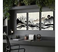 About Wall Art Home Office Wall Accessories | Set of 3 wall art prints - A4 8.27 x 11.69 in / 21 x 29.7 cm - Black Frame