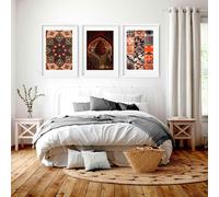 About Wall Art Islamic geometry patterns | set of 3 Bedroom wall art - A3 11.69 x 16.54 in / 29.7 x 42 cm - Black Frame