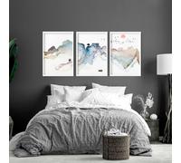About Wall Art Japanese bedroom decor | set of 3 wall art prints - A2 16.54 x 23.39 in / 42 x 59.4 cm - Black Frame