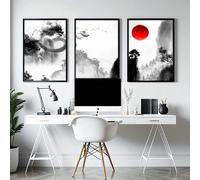 About Wall Art Japanese dragons art | set of 3 wall art for Home office decor - A2 16.54 x 23.39 in / 42 x 59.4 cm - White Frame