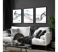 About Wall Art Landscape art sunset | set of 3 framed wall art - 20 x 30 in / 50 x 76 cm - White Frame