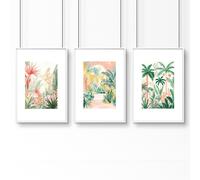 About Wall Art Large Canvas Wall Art For Living Room | Set of 3 Beach Decor Wall art Prints - A2 16.54 x 23.39 in / 42 x 59.4 cm - Satin Photo paper 280 gsm - White Frame