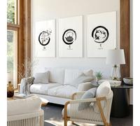 About Wall Art Large Paintings For Living Room Wall | Set of 3 wall art prints - A3 11.69 x 16.54 in / 29.7 x 42 cm - Oak Frame