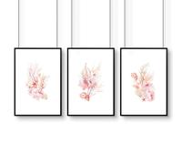 About Wall Art Large Paintings For Wall | Set of 3 Seashells Wall art Prints - 20 x 30 in / 50 x 76 cm - Satin Photo paper 280 gsm - Black Frame