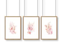 About Wall Art Large Paintings For Wall | Set of 3 Seashells Wall art Prints - A4 8.27 x 11.69 in / 21 x 29.7 cm - Satin Photo paper 280 gsm - Oak Frame