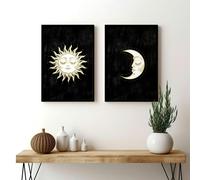 About Wall Art Large print for living room | Set of 2 Sun and Moon wall art - 16 x 22 inches / 40.65 cm x 56 cm