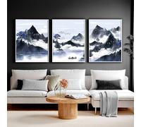 About Wall Art Living room pictures for walls | set of 3 Japanese art prints - A2 16.54 x 23.39 in / 42 x 59.4 cm - Black Frame