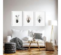 About Wall Art Living Room Prints | Set of 3 wall art prints - 20 x 30 in / 50 x 76 cm - Matte museum Quality Art Paper 290 gsm - White Frame