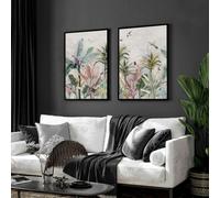 About Wall Art Living room wall pictures | Set of 2 Asian wall art prints - A2 16.54 x 23.39 in / 42 x 59.4 cm - Oak Frame