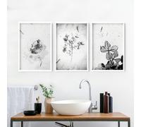 About Wall Art Modern bathroom wall decor ideas | Set of 3 wall art prints - 12 x 16 inches / 30.5 x 40.65 cm - Canvas wrapped