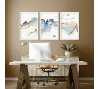 About Wall Art Modern home office ideas | set of 3 wall art prints - A4 8.27 x 11.69 in / 21 x 29.7 cm - Black Frame