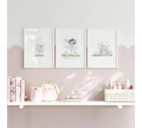 About Wall Art Murals For Nursery Rooms | Set of 3 wall art prints - 20 x 30 in / 50 x 76 cm - Matte museum Quality Art Paper 290 gsm - White Frame