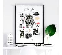 About Wall Art New York wall art travel poster - A3 11.69 x 16.54 in / 29.7 x 42 cm - Unframed