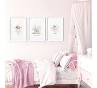 About Wall Art Nursery Prints | Set of 3 wall art prints - 20 x 30 in / 50 x 76 cm - Matte Museum Quality Art Paper 290 gsm - White Frame
