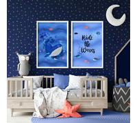 About Wall Art Ocean artwork | set of 2 wall art for Nursery - A3 11.69 x 16.54 in / 29.7 x 42 cm - Black Frame