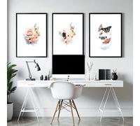 About Wall Art Office paintings ideas | set of 3 framed wall art - 20 x 30 in / 50 x 76 cm - White Frame