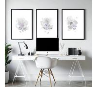 About Wall Art Office wall decor | set of 3 Modern Coastal wall art prints - A4 8.27 x 11.69 in / 21 x 29.7 cm - Oak Frame